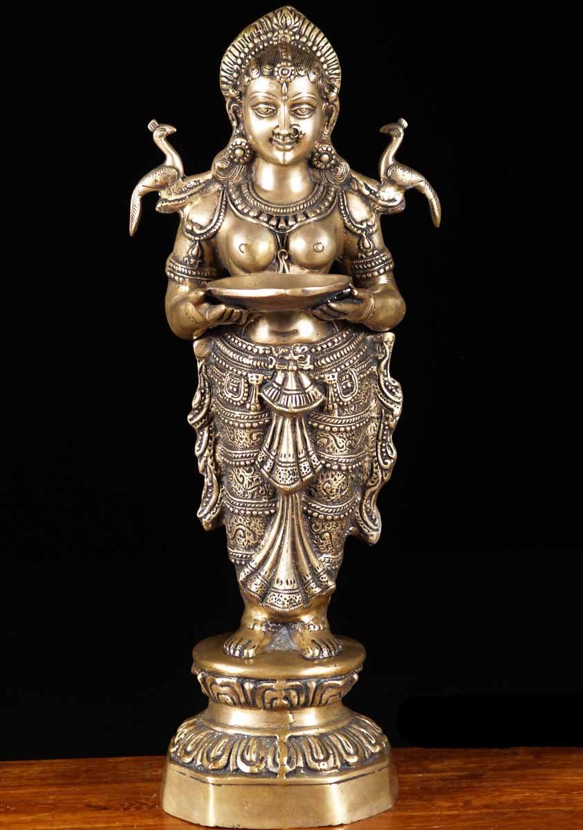 Brass Deepa Lakshmi Statue 28"